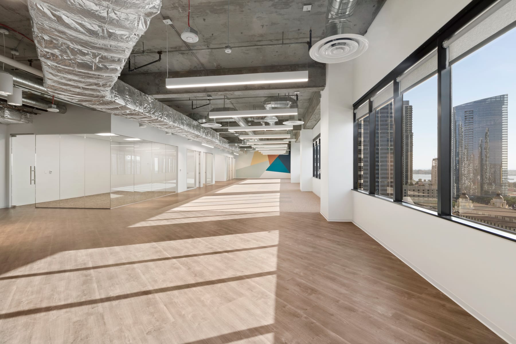 An open, light-filled workspace